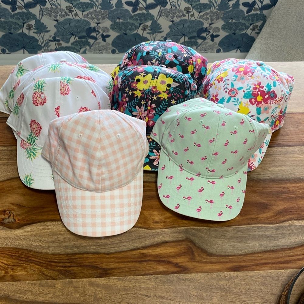 Bundle of 9 Women’s Caps Variety . New. Adjustable Velcro strap.